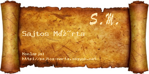 Sajtos Márta névjegykártya