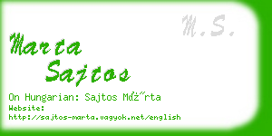 marta sajtos business card